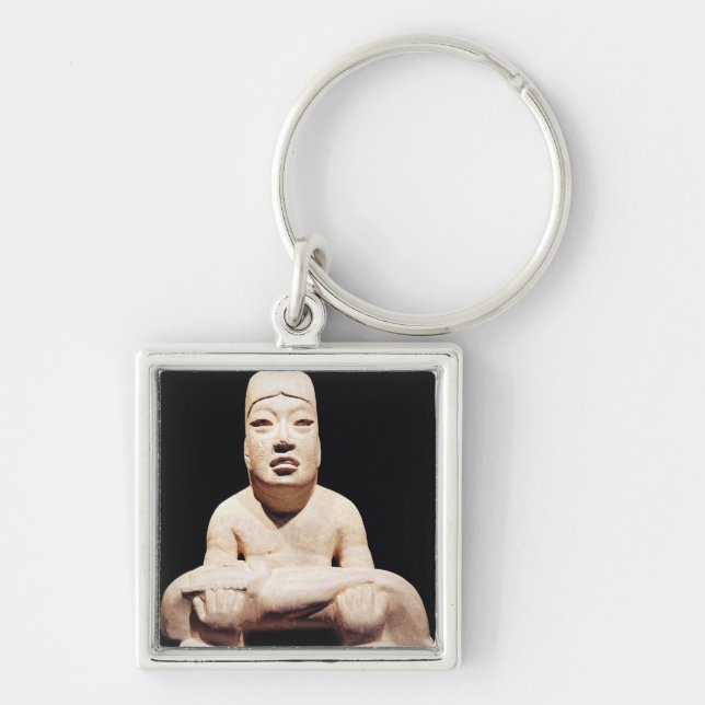Cross-legged figure holding a baby, Olmec Key Ring (Front)
