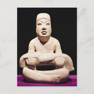Cross-legged figure holding a baby, Olmec Postcard