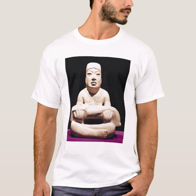 Cross-legged figure holding a baby, Olmec T-Shirt (Front)