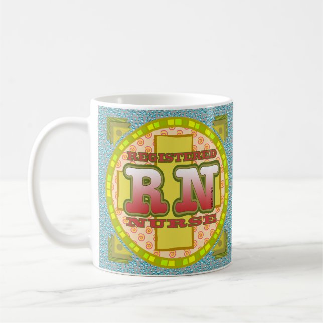 Cross Letters  custom RN Nurse mug (Left)