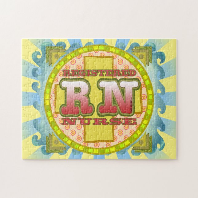 Cross Letters RN Nurse Jigsaw Puzzle (Horizontal)