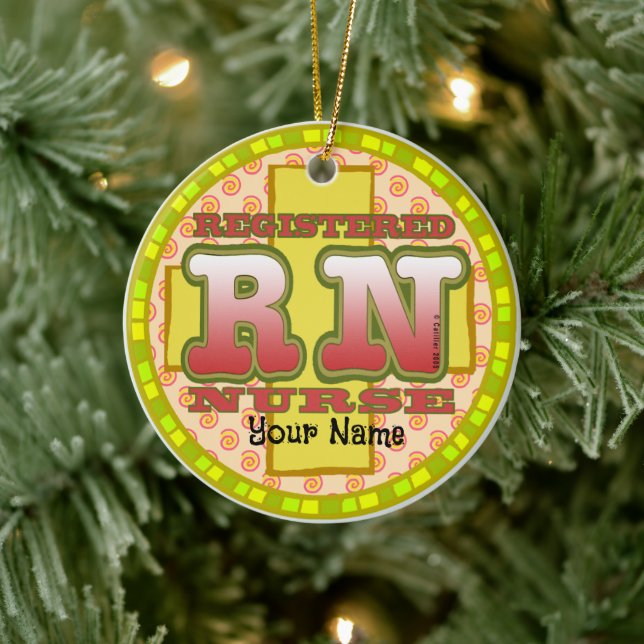 Cross Letters  RN Nurse ornament (Tree)