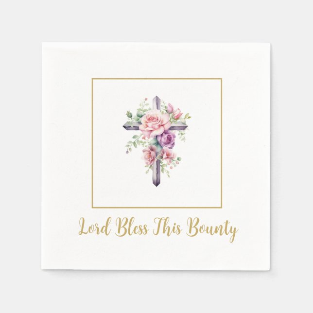 Cross Lord Bless Paper Napkins (Front)