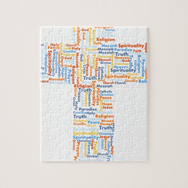 Cross made of words jigsaw puzzle (Vertical)