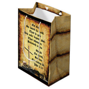 Cross & Manger with John 3vs16 Medium Gift Bag