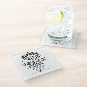 Cross Message Glass Coaster