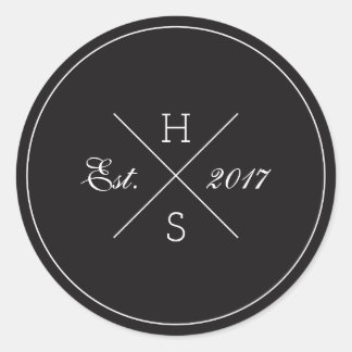 Cross Monogram Round Sticker