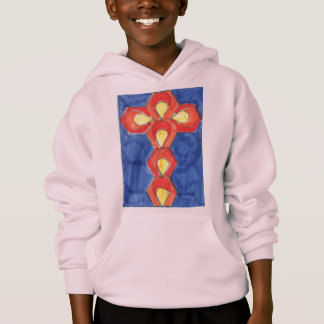 Cross Motif Children's Fleece Pullover Hoodie