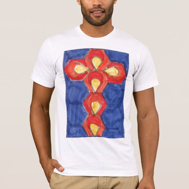 Cross Motif Mens Bella Canvas Basic T-Shirt (Front)