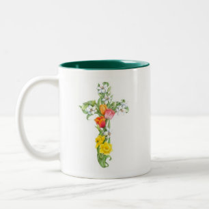 Cross Mug - Daffodil and Tulip