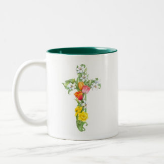 Cross Mug - Daffodil and Tulip
