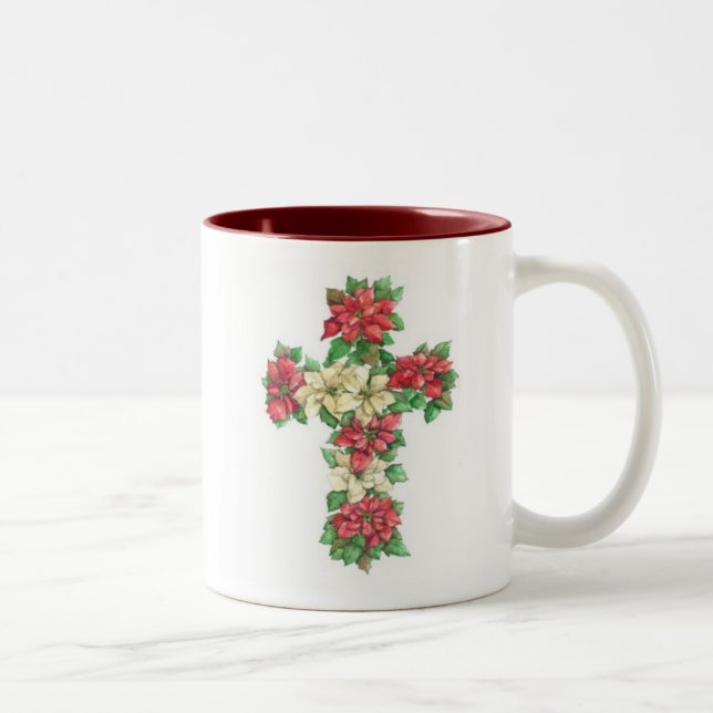 Cross Mug - Poinsettia (Right)
