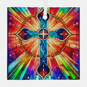 Cross Multi Colour Suncatcher Ornament