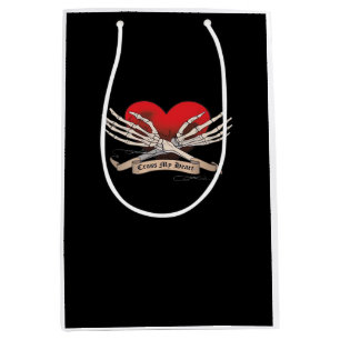 Cross My Heart (Hope To Die) - Skeleton Hands Hear Medium Gift Bag