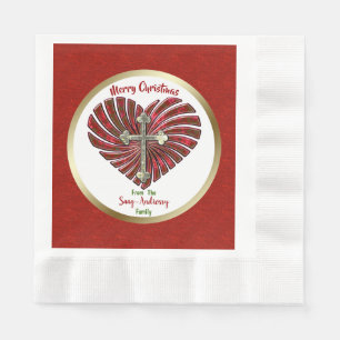 Cross-My-Heart Personalised Christmas Napkin