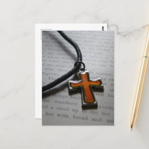 Cross Necklace Still Life Postcard