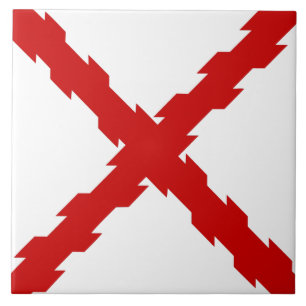 Cross of Burgundy Flag Ceramic Tile