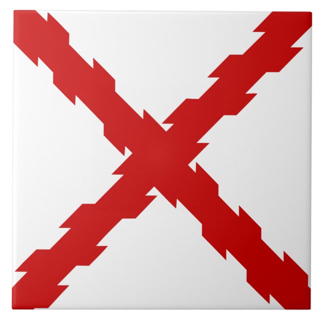 Cross of Burgundy Flag Ceramic Tile (Front)