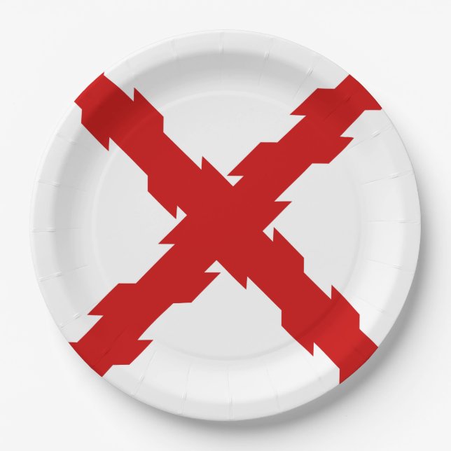 Cross of Burgundy Flag Paper Plate (Front)