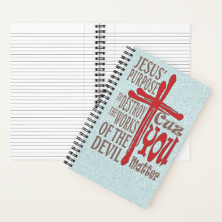 Cross of Christ Red Blood Drops Cuz You Matter Notebook