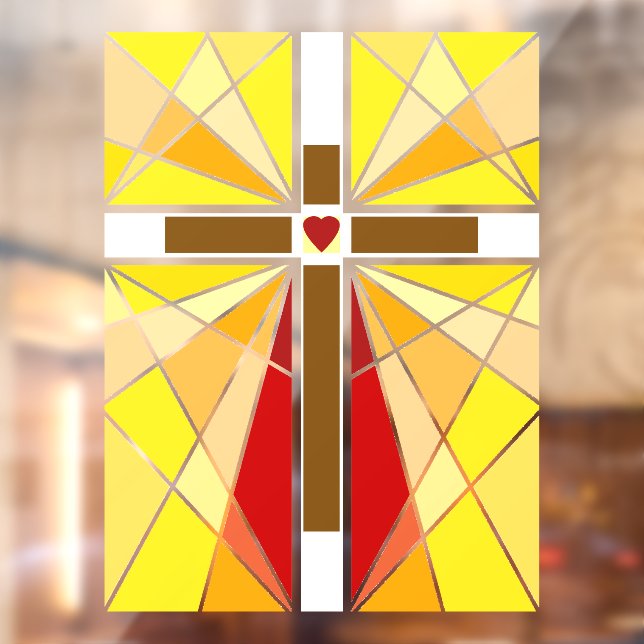 Cross of Christ transparent lines Window  Cling (Sheet 2)