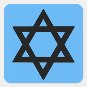 Cross of David on Sky Blue Background Square Sticker