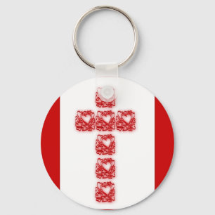 Cross Of Hearts Keychain