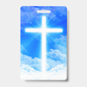 Cross of Light Jesus Christ Customisable Christia ID Badge