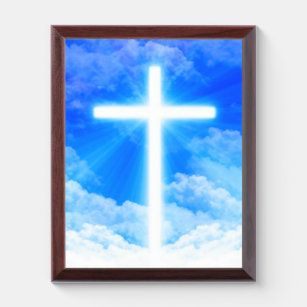 Cross of Light Jesus Christ Customisable Christian Award Plaque