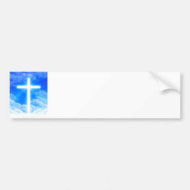 Cross of Light Jesus Christ Customisable Christian Bumper Sticker (Front)