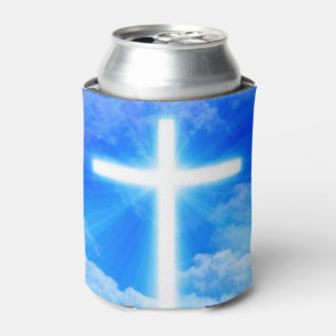 Cross of Light Jesus Christ Customisable Christian Can Cooler