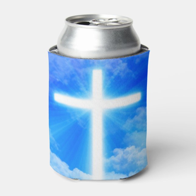 Cross of Light Jesus Christ Customisable Christian Can Cooler (Can Front)