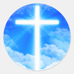 Cross of Light Jesus Christ Customisable Christian Classic Round Sticker