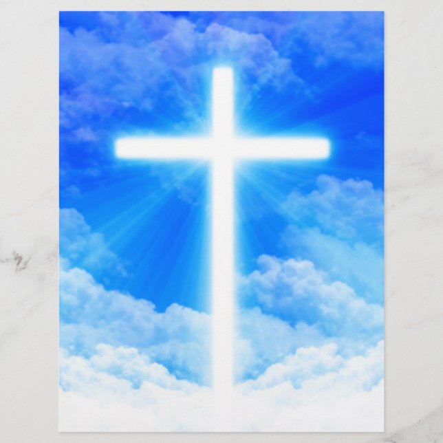 Cross of Light Jesus Christ Customisable Christian Custom Letterhead (Front)