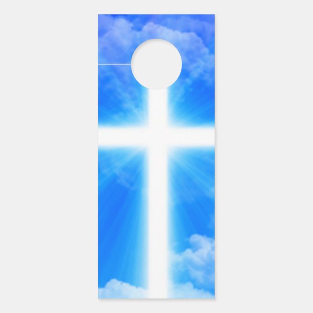Cross of Light Jesus Christ Customisable Christian Door Hanger (Front)
