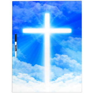 Cross of Light Jesus Christ Customisable Christian Dry Erase Board