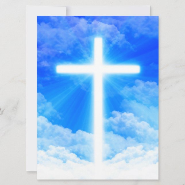 Cross of Light Jesus Christ Customisable Christian Holiday Card (Front)