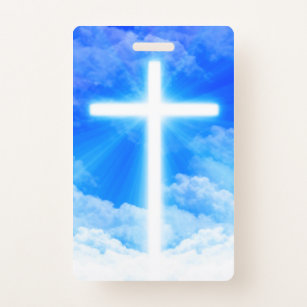 Cross of Light Jesus Christ Customisable Christian ID Badge