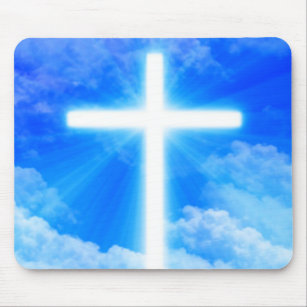 Cross of Light Jesus Christ Customisable Christian Mouse Pad