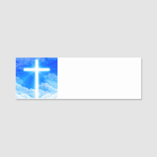 Cross of Light Jesus Christ Customisable Christian Name Tag