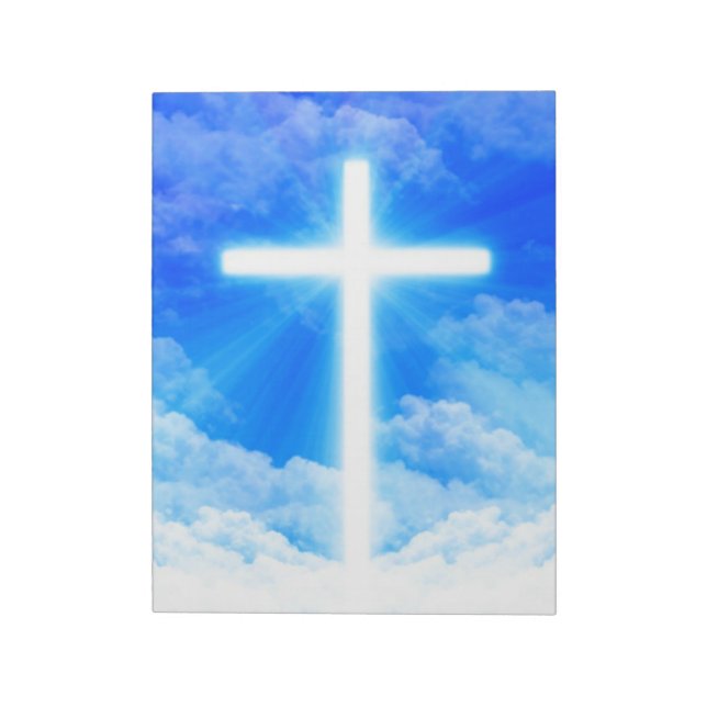 Cross of Light Jesus Christ Customisable Christian Notepad (Rotated)