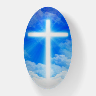 Cross of Light Jesus Christ Customisable Christian Paperweight