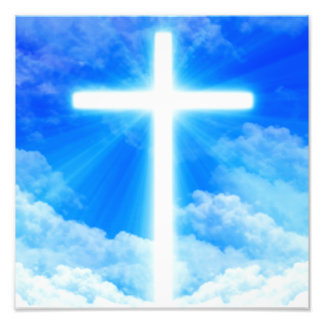 Cross of Light Jesus Christ Customisable Christian Photo Print