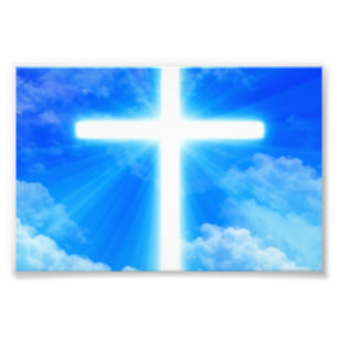 Cross of Light Jesus Christ Customisable Christian Photo Print