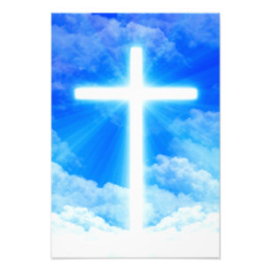 Cross of Light Jesus Christ Customisable Christian Photo Print