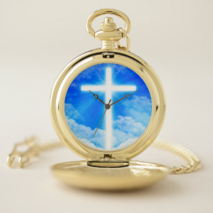 Cross of Light Jesus Christ Customisable Christian Pocket Watch