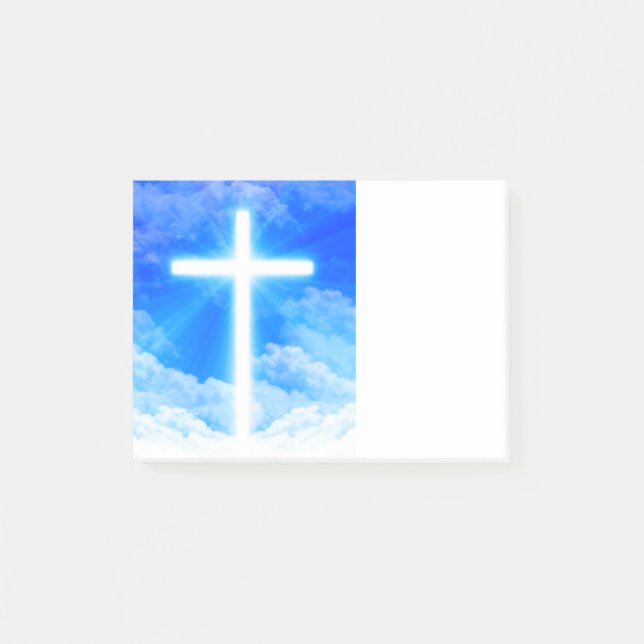 Cross of Light Jesus Christ Customisable Christian Post-it Notes (Front)