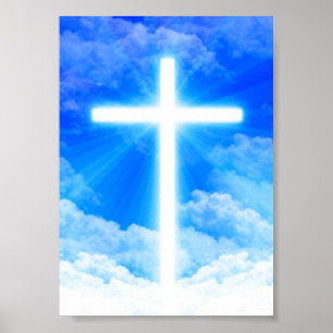 Cross of Light Jesus Christ Customisable Christian Poster
