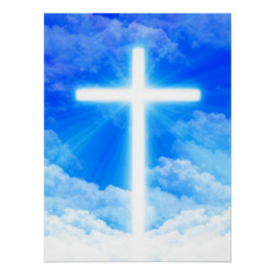 Cross of Light Jesus Christ Customisable Christian Poster