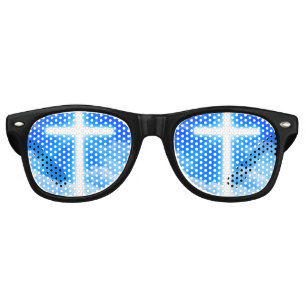 Cross of Light Jesus Christ Customisable Christian Retro Sunglasses